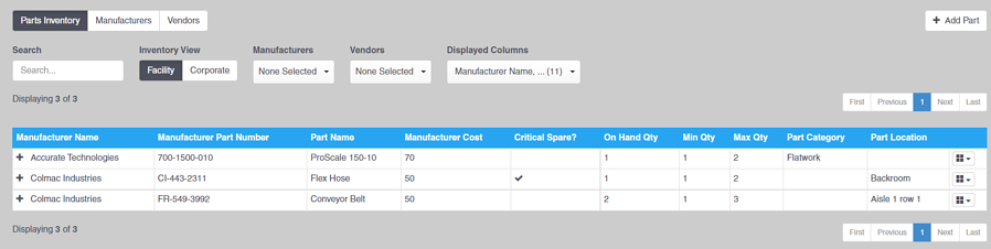 Parts Inventory management Parts Inventory management